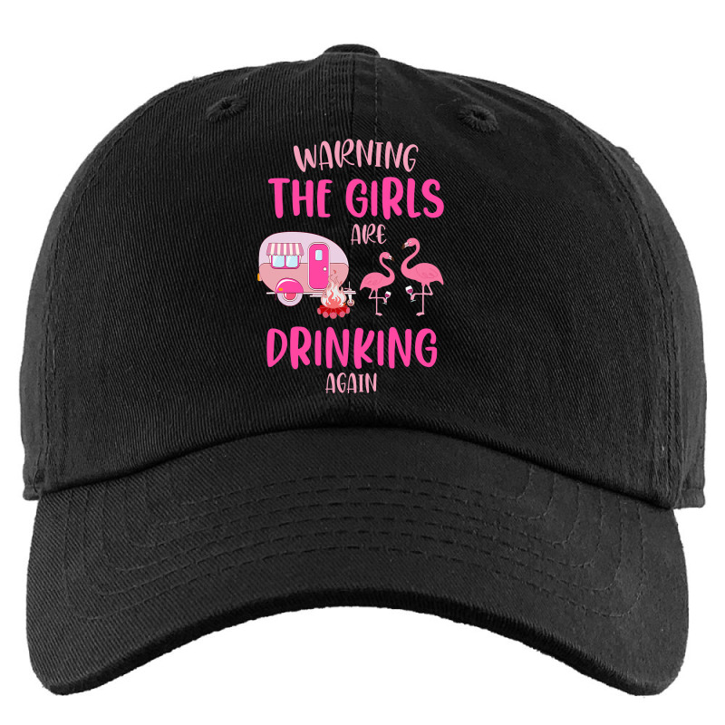 Flamingo Bird Tropical Warning The Girls Are Drinking Again Cute Campi Kids Cap by stress | Artistshot