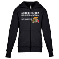 Cool Abibliophobia Bookworm Reading Bookaholic Youth Zipper Hoodie | Artistshot