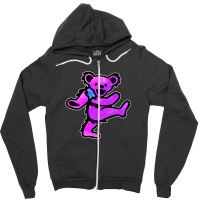 Pink Grateful Dancing Hippie Classic Rock Dead Bear Zipper Hoodie | Artistshot