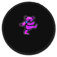 Pink Grateful Dancing Hippie Classic Rock Dead Bear Round Patch | Artistshot