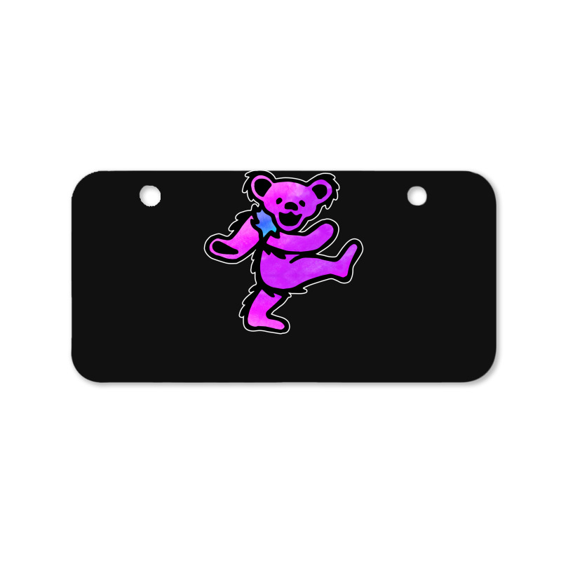 Pink Grateful Dancing Hippie Classic Rock Dead Bear Bicycle License Plate | Artistshot