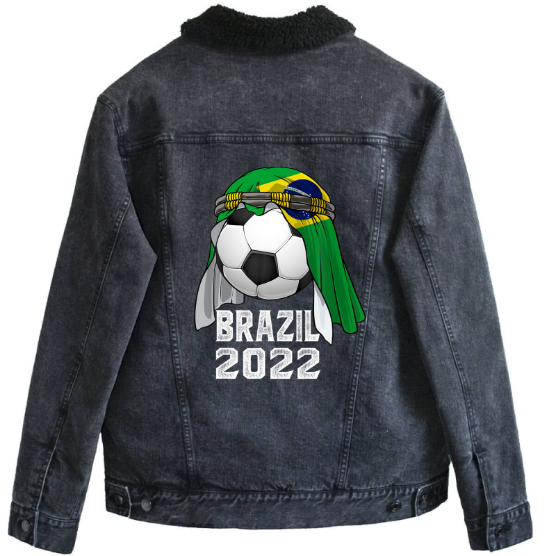 Brasil Brazilian Outfit Design Jersey Apparel Unisex Sherpa-Lined Denim Jacket by pusadalesyuki | Artistshot