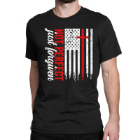 Not Perfect Just Forgiven Christian God Jesus American Flag Classic T-shirt | Artistshot