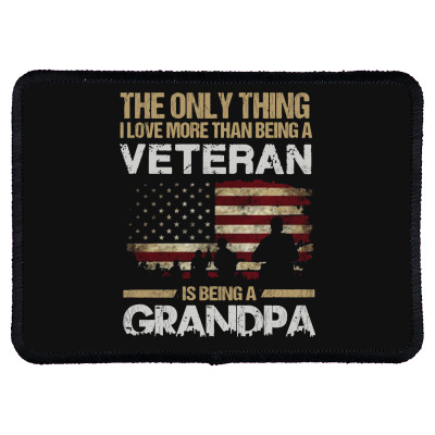 Being A Grandpa Veteran Rectangle Patch Designed By William Art