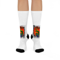 Asian Chinese Japanese Dragons Design T Shirt Crew Socks | Artistshot