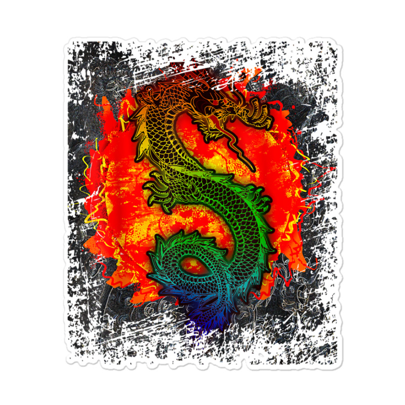 Asian Chinese Japanese Dragons Design T Shirt Sticker | Artistshot