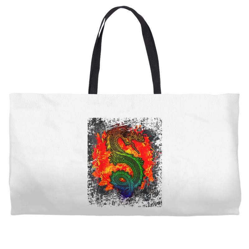 Asian Chinese Japanese Dragons Design T Shirt Weekender Totes | Artistshot