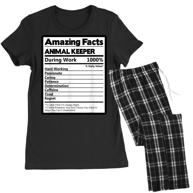 Amazing Facts Animal Keeper During Work Zoo Keeper Zoologist T Shirt Women's Pajamas Set by lavenakf44f | Artistshot