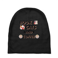 Book Cats And Coffee Baby Beanies | Artistshot