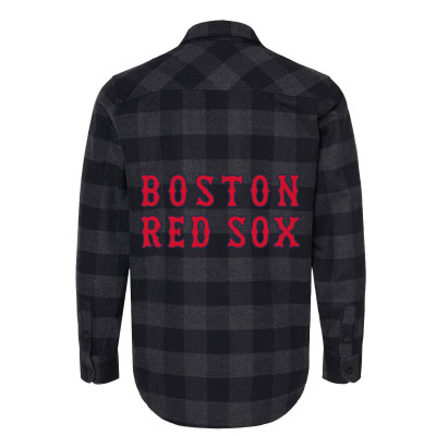 Custom New-boston-red-sox-font Flannel Shirt By Kenart - Artistshot