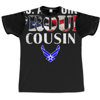 Us Proud Air Force Cousin With American Flag Veteran Graphic T-shirt | Artistshot