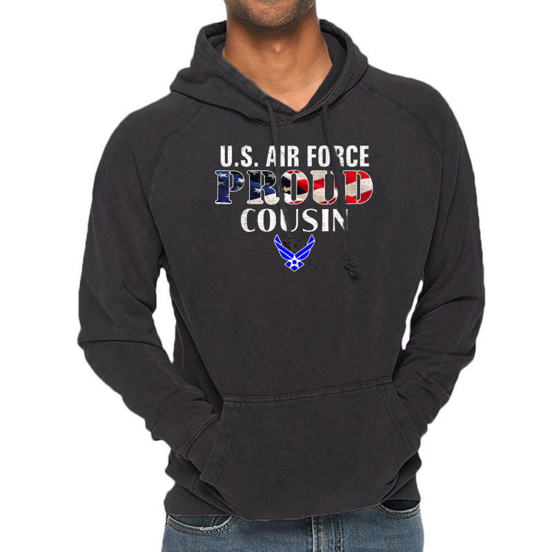 Us Proud Air Force Cousin With American Flag Veteran Vintage Hoodie by seifertmurryq3jmxs | Artistshot