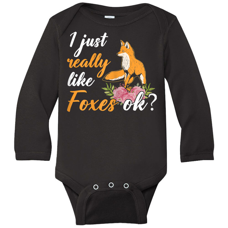 Animal Fox Cute Kids I Just Really Like Foxes Ok T Shirt Long Sleeve Baby Bodysuit by alicakarste3vs | Artistshot