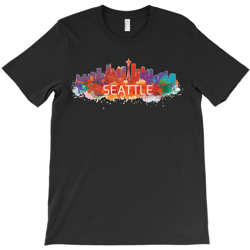 Seattle City Skyline Washington State Casual Gifts Pullover Hoodie T-Shirt by DARRELLWAYNEWELLS | Artistshot