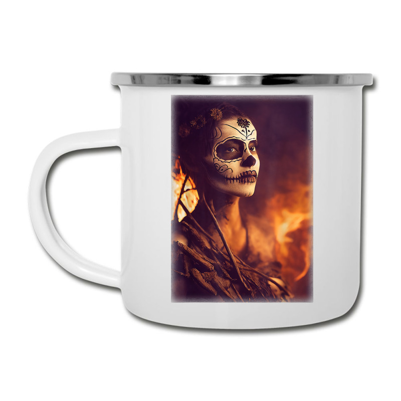 Beautiful Woman Warrior After A Battle With Skeletons T Shirt Camper Cup | Artistshot