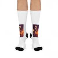 Beautiful Woman Warrior After A Battle With Skeletons T Shirt Crew Socks | Artistshot