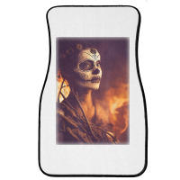 Beautiful Woman Warrior After A Battle With Skeletons T Shirt Front Car Mat | Artistshot