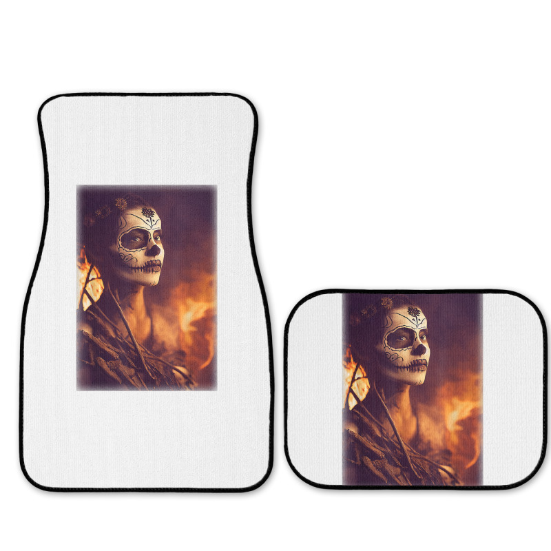 Beautiful Woman Warrior After A Battle With Skeletons T Shirt Full Set Car Mats | Artistshot