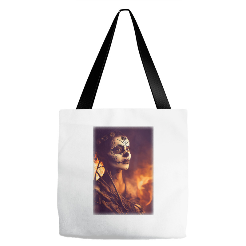 Beautiful Woman Warrior After A Battle With Skeletons T Shirt Tote Bags | Artistshot