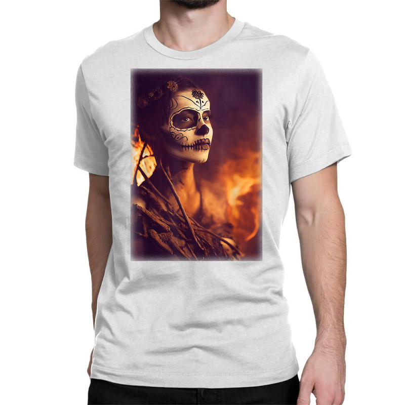 Beautiful Woman Warrior After A Battle With Skeletons T Shirt Classic T-shirt | Artistshot