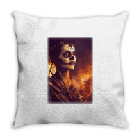 Beautiful Woman Warrior After A Battle With Skeletons T Shirt Throw Pillow | Artistshot