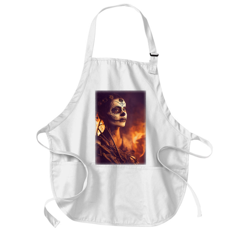 Beautiful Woman Warrior After A Battle With Skeletons T Shirt Medium-length Apron | Artistshot