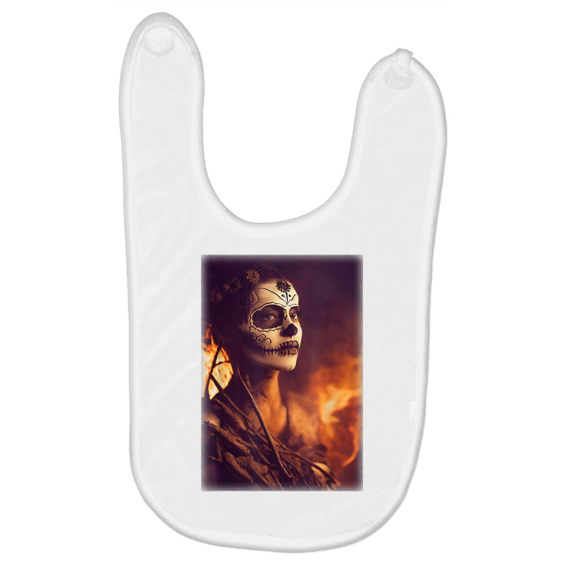 Beautiful Woman Warrior After A Battle With Skeletons T Shirt Baby Bibs | Artistshot