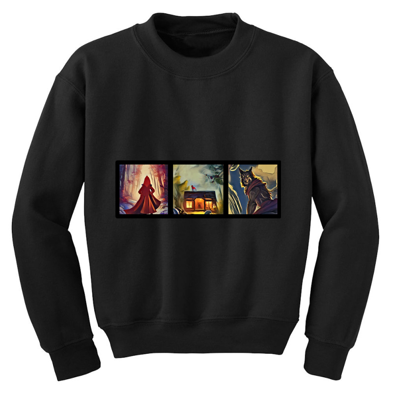 Red Riding Hood And Wolf Youth Sweatshirt by mckeebeckett3l9yxd | Artistshot