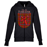 Forrester Tartan Scottish Plaid Lion Rampant Youth Zipper Hoodie | Artistshot