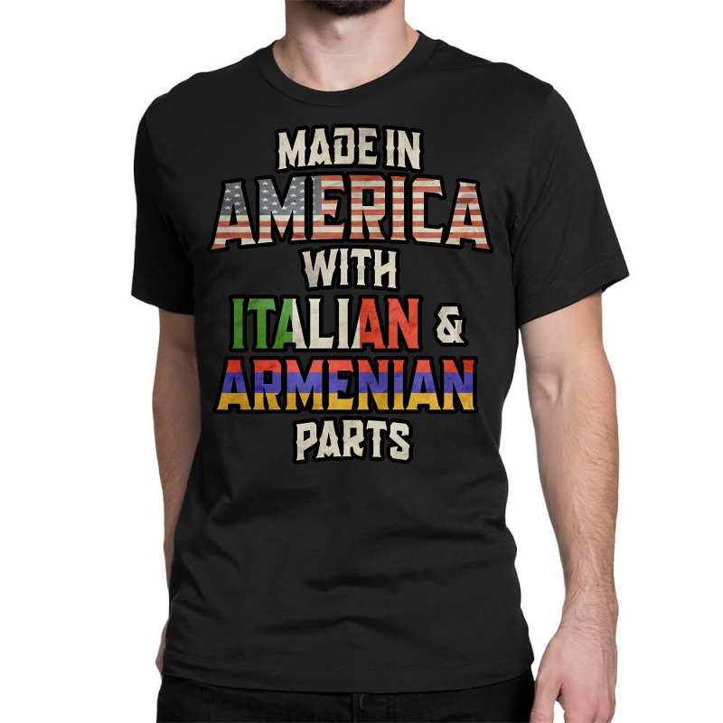 Italian And Armenian Made In America Mix Heritage Vintage Classic T-shirt by poppyallen | Artistshot