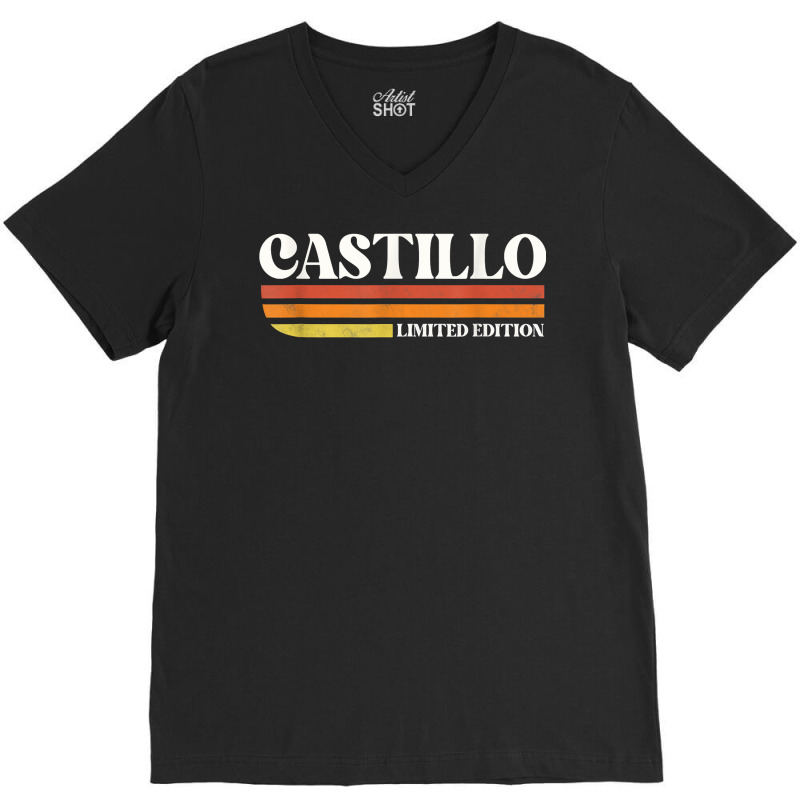 Castillo Surname Funny Reunion Retro Vintage 70s 80s Birthda T Shirt V-neck Tee | Artistshot