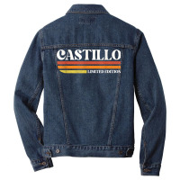 Castillo Surname Funny Reunion Retro Vintage 70s 80s Birthda T Shirt Men Denim Jacket | Artistshot