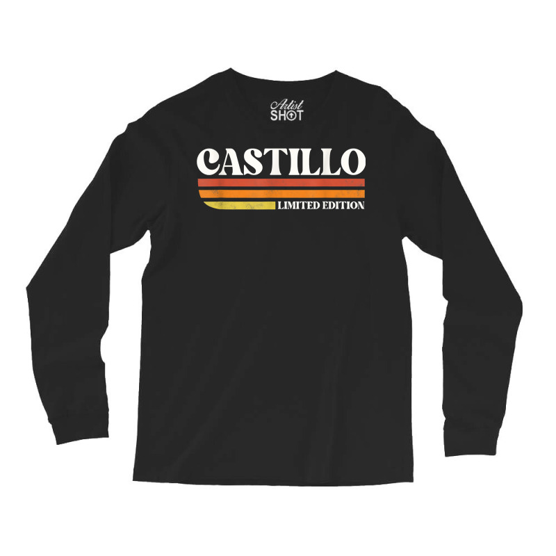 Castillo Surname Funny Reunion Retro Vintage 70s 80s Birthda T Shirt Long Sleeve Shirts | Artistshot