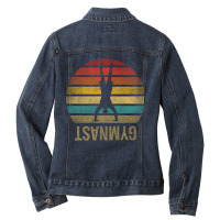 Handstand Fitness Gymnast Sports Parkour-aosi6 Ladies Denim Jacket | Artistshot