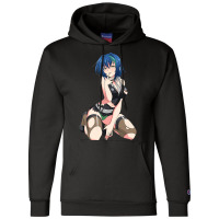 Anime Girl Blue Hair Champion Hoodie | Artistshot