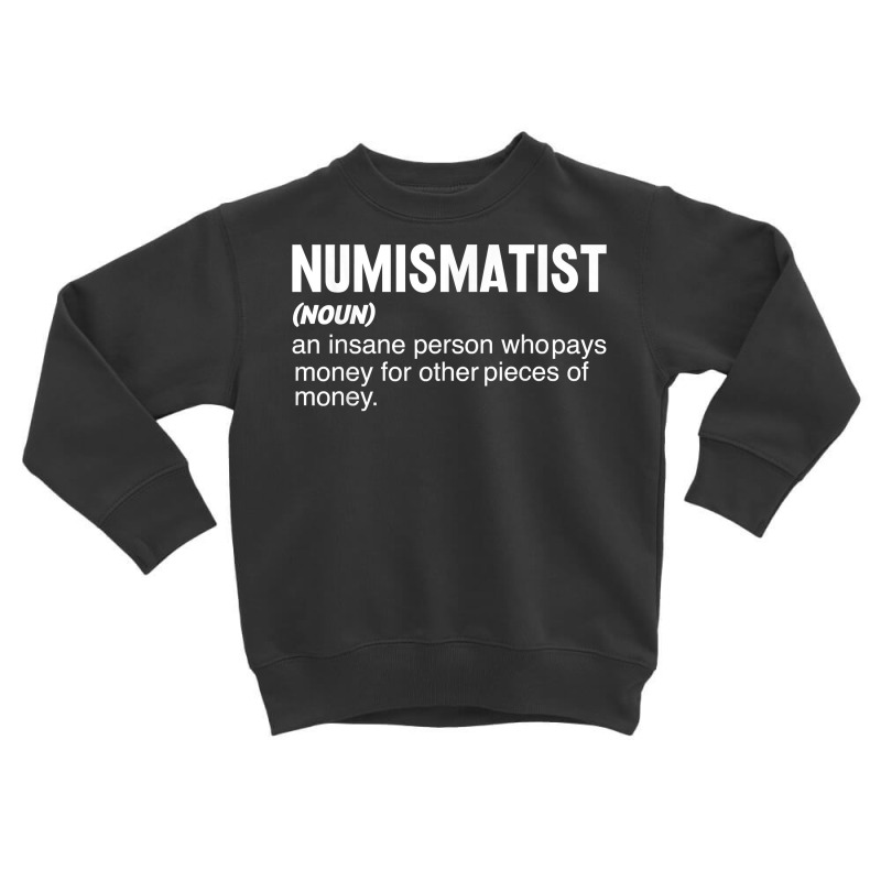 Coin Collecting   Funny Numismatist Noun Coin Lover T Shirt Toddler Sweatshirt by alicakarste3vs | Artistshot