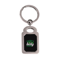 Daddy's Lucky Charm Silver Rectangle Keychain | Artistshot