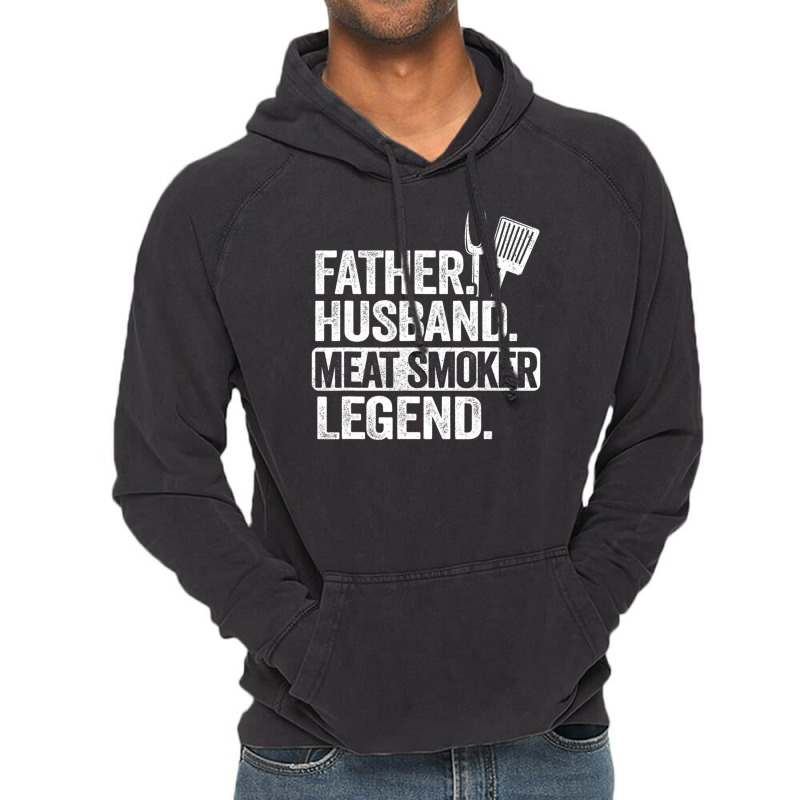 Mens Father Husband Meat Smoker Legend Grilling Dad Meat Smoking Vintage Hoodie | Artistshot