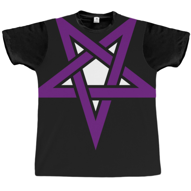 Reverse Purple Pentagram Satanic Satanism Graphic T-shirt by RubenGarcia | Artistshot