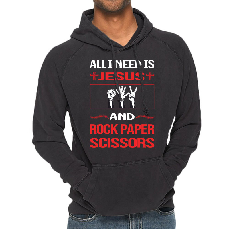 Funny Jesus Rock Paper Scissors Vintage Hoodie | Artistshot