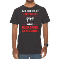 Funny Jesus Rock Paper Scissors Vintage T-shirt | Artistshot