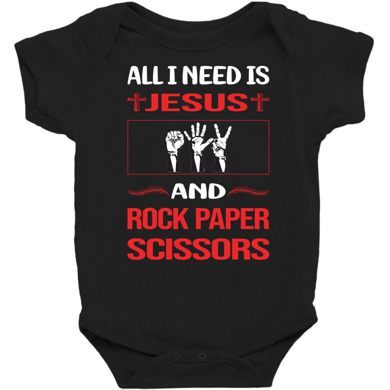 Funny Jesus Rock Paper Scissors Baby Bodysuit | Artistshot