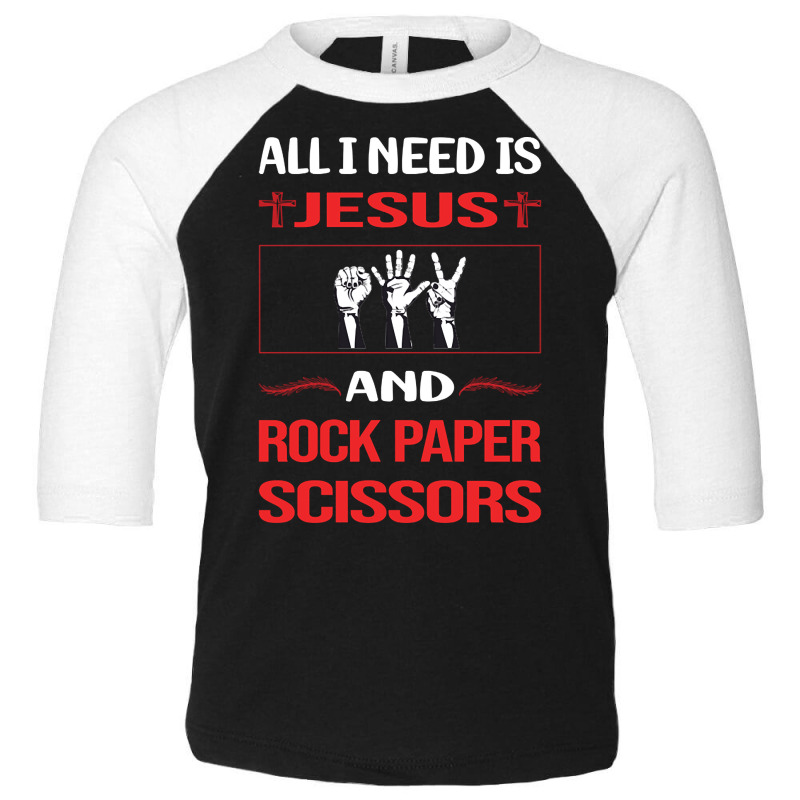 Funny Jesus Rock Paper Scissors Toddler 3/4 Sleeve Tee | Artistshot