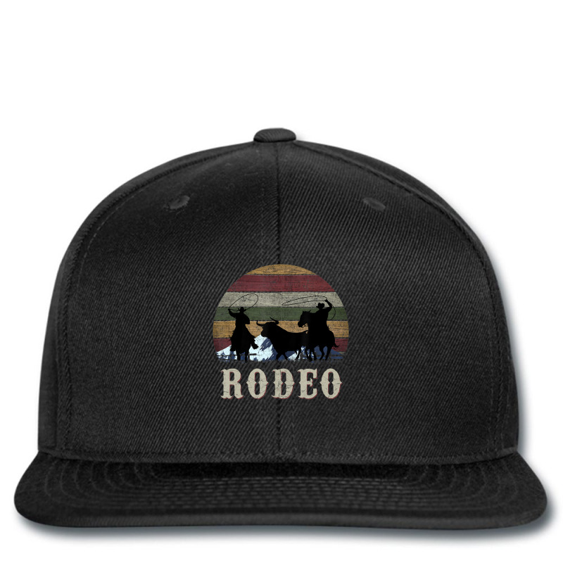 Bucking Rodeo Cowboy Team Roping Horse Riding Retro Printed hat by bummercaught | Artistshot