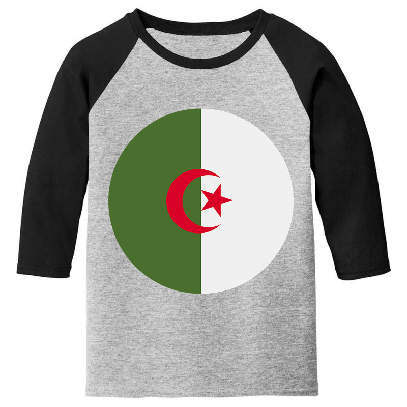 Flag Of Algeria .black Youth 3/4 Sleeve | Artistshot