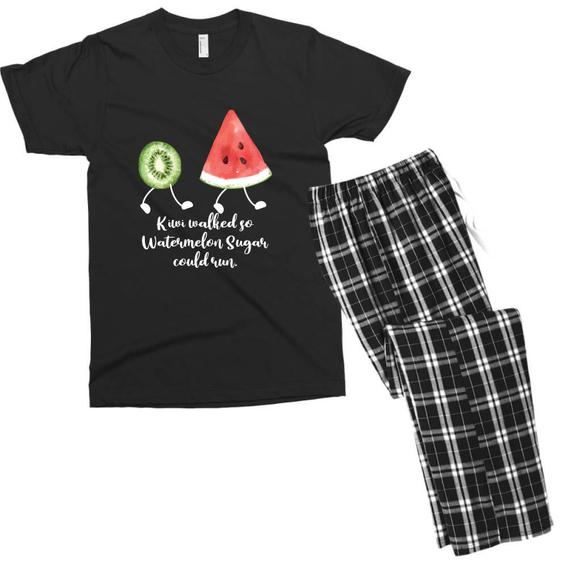 Kiwi Walked So Watermelon Sugar Could Run For Dark Men's T-shirt Pajama Set | Artistshot