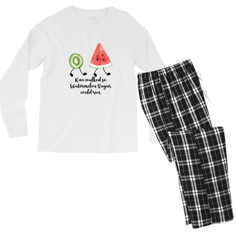 Kiwi Walked So Watermelon Sugar Could Run For Light Men's Long Sleeve Pajama Set | Artistshot