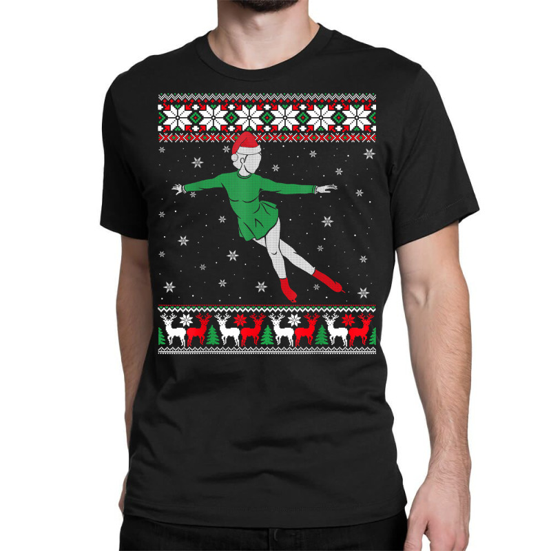 Figure Skating Dancer Ice Skate Dancing Happy Holidays T Shirt Classic T-shirt by marge3nstbo | Artistshot