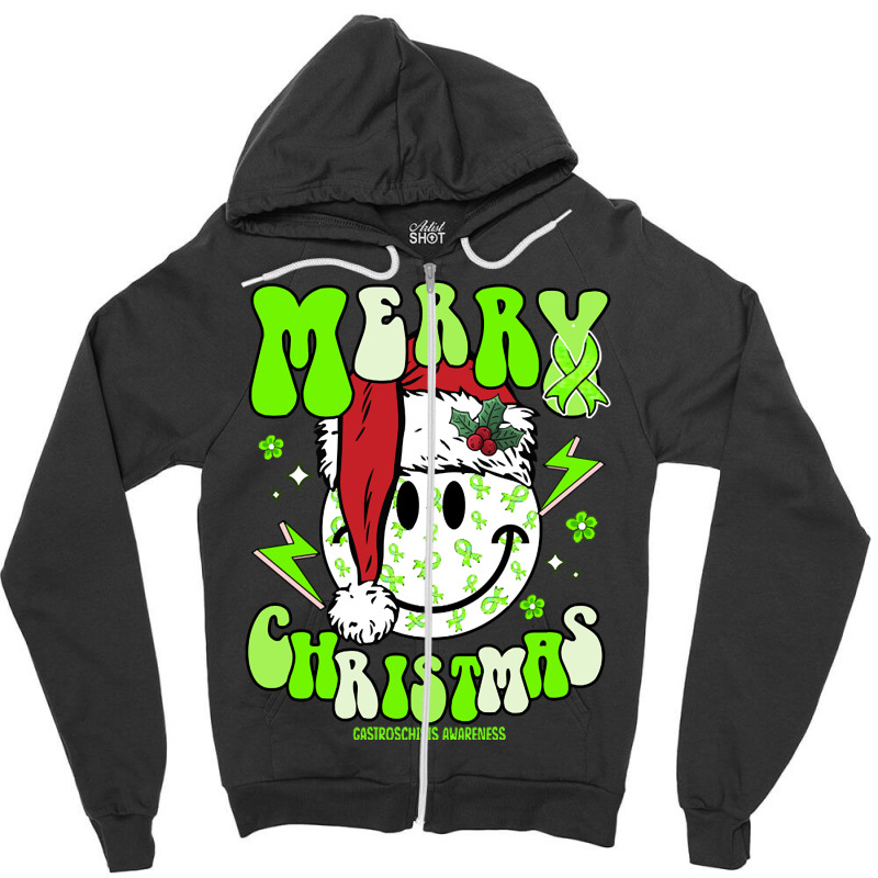 Gastroschisis Awareness Awareness - Santa Hat Merry Christmas Cure Zipper Hoodie | Artistshot