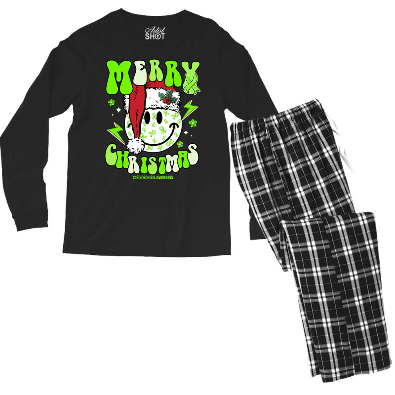 Gastroschisis Awareness Awareness - Santa Hat Merry Christmas Cure Men's Long Sleeve Pajama Set | Artistshot